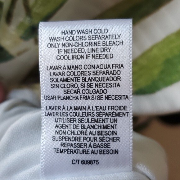 JUST TAYLOR PALM BAMBOO MAXIDRESS GREEN CREAM SIZE 8 EMPIRE WAIST FLUTTER SLEEVE - Picture 11 of 15